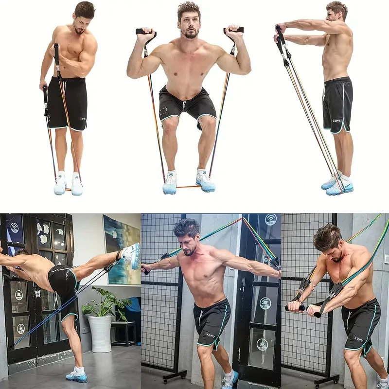 5 Color Resistance Bands Set For Home Workouts, Elastic Bands For Legs, Ankle, And Butt, Durable And Stackable