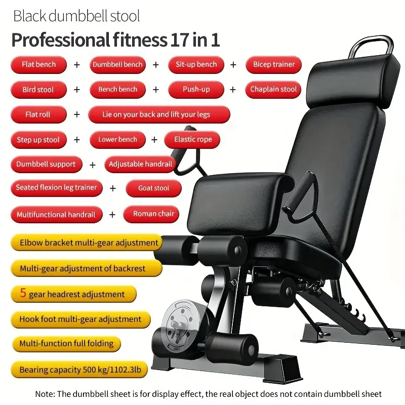 ADKING 17-in-1 Dumbbell Bench Adjustable Home Gym Exercise Chair