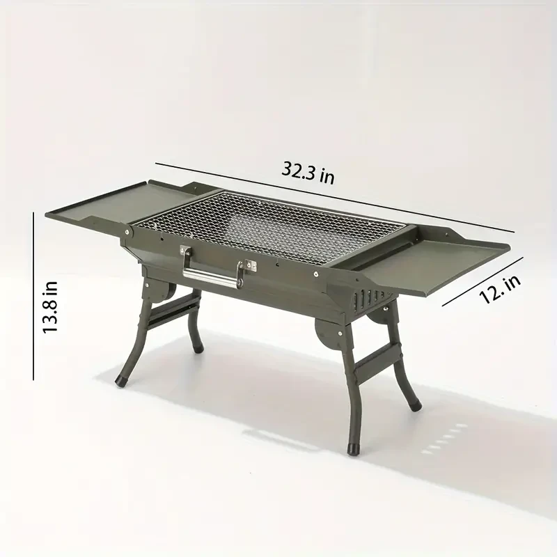 Large Foldable Charcoal BBQ Grill Portable Outdoor Barbecue Box