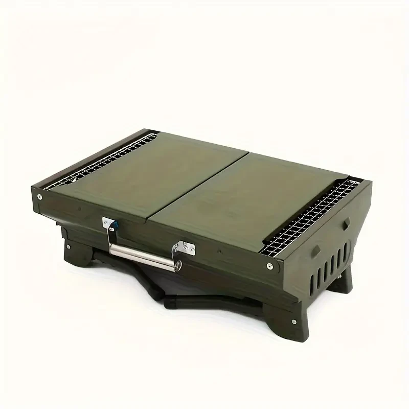 Large Foldable Charcoal BBQ Grill Portable Outdoor Barbecue Box