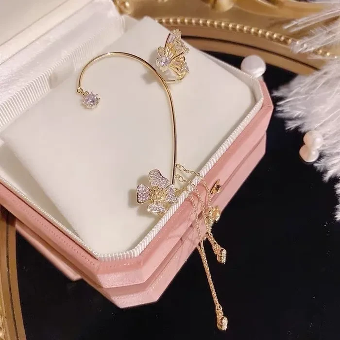 Butterfly tassel style earrings