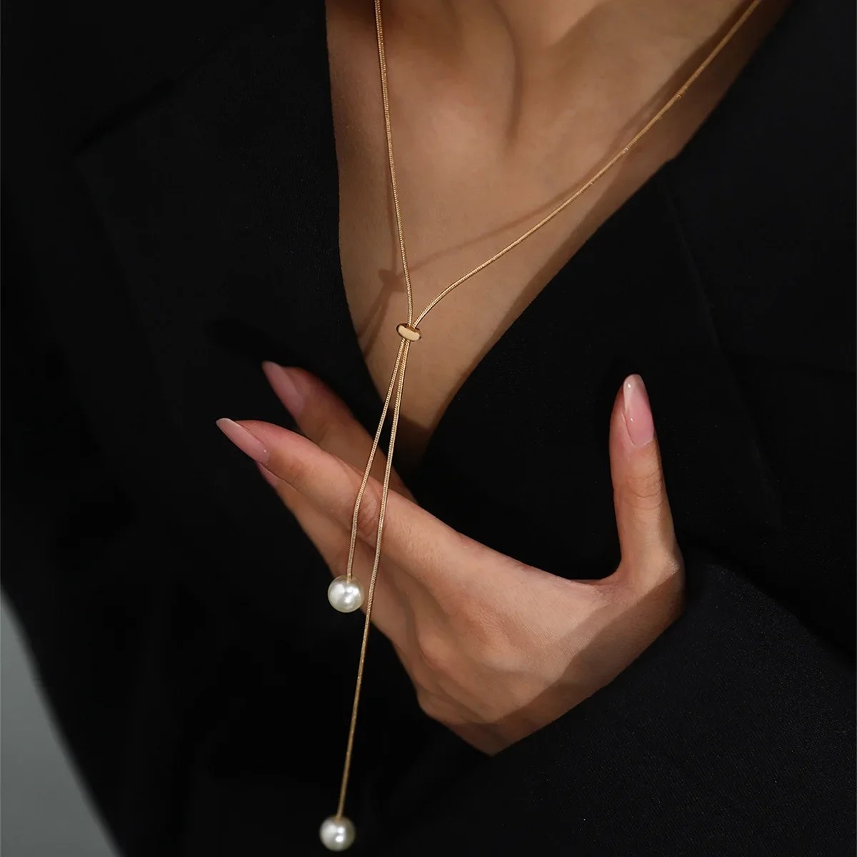 Fashion Simple Gold Color Pearl Necklace