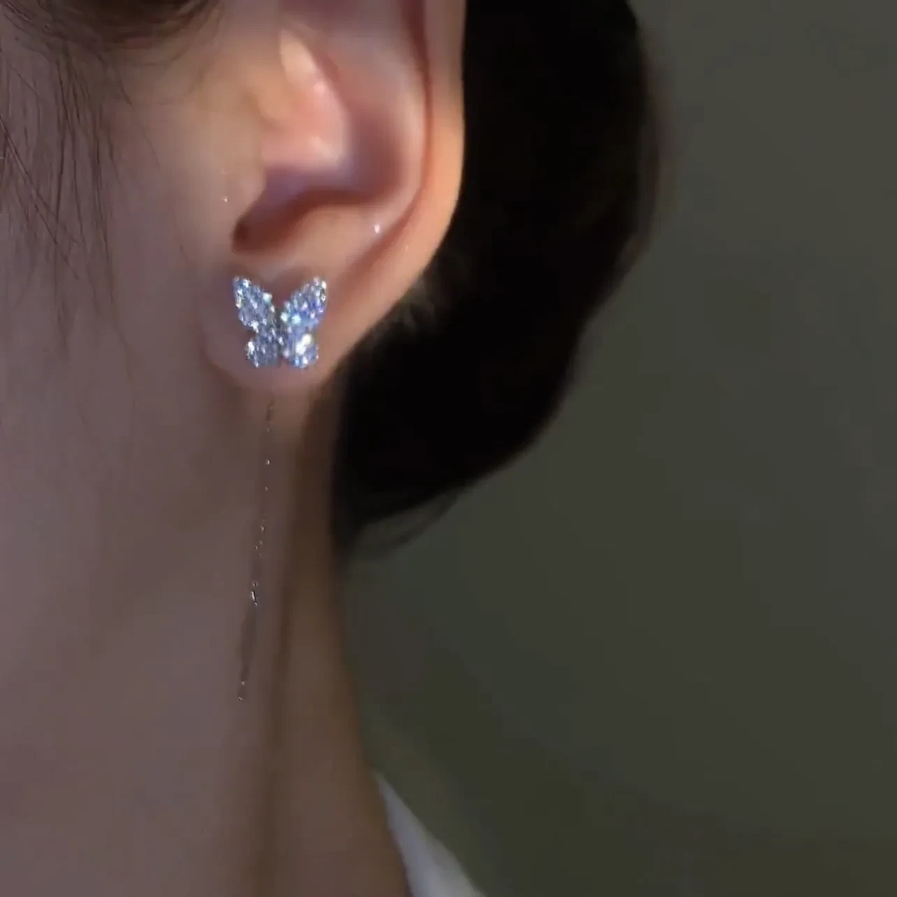 Shiny butterfly earrings