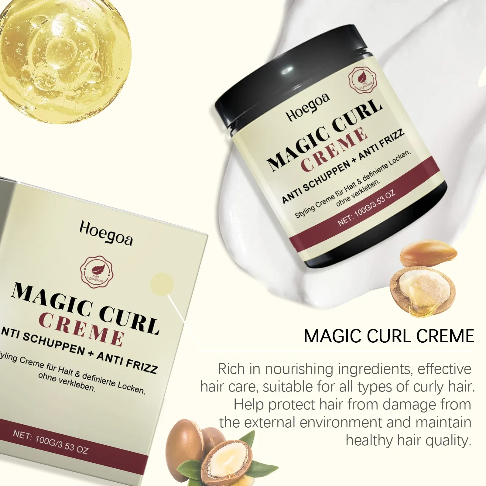 Curly Hair Shaping Care Nourishing Natural Soft Cream