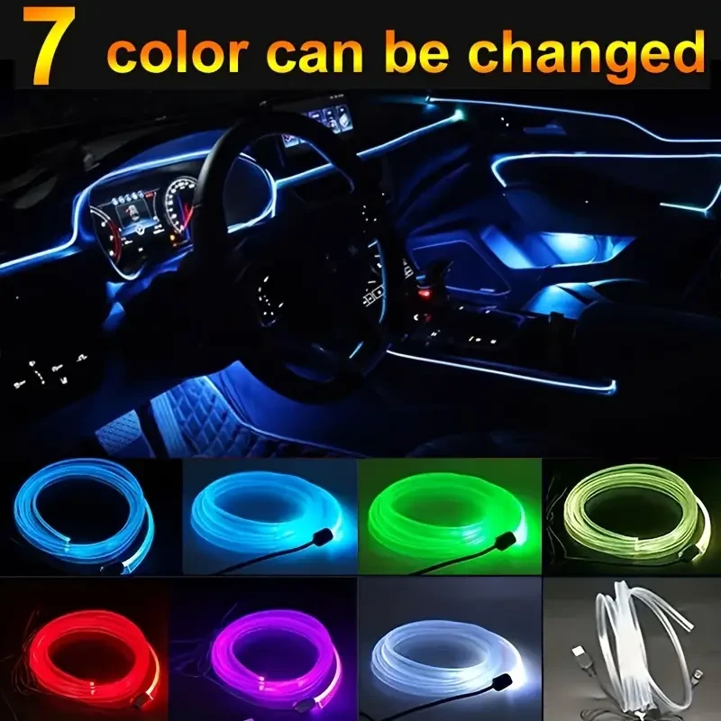 5 Meters RGB Car Interior Lights USB Control