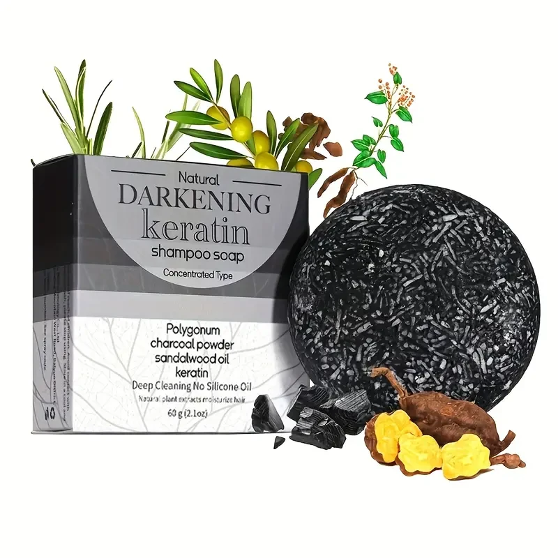 60g Darkening Shampoo Soap Bar Enriched with Polygonum & Charcoal