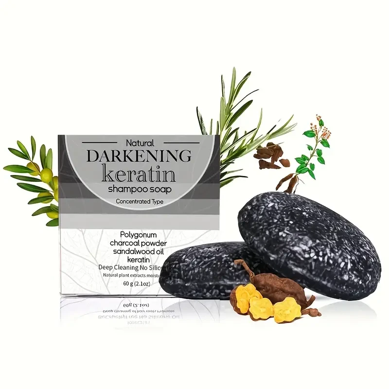 60g Darkening Shampoo Soap Bar Enriched with Polygonum & Charcoal