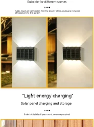 Solar Double-headed Wall Lamp Outdoor Yard Lamp Waterproof Outdoor Up