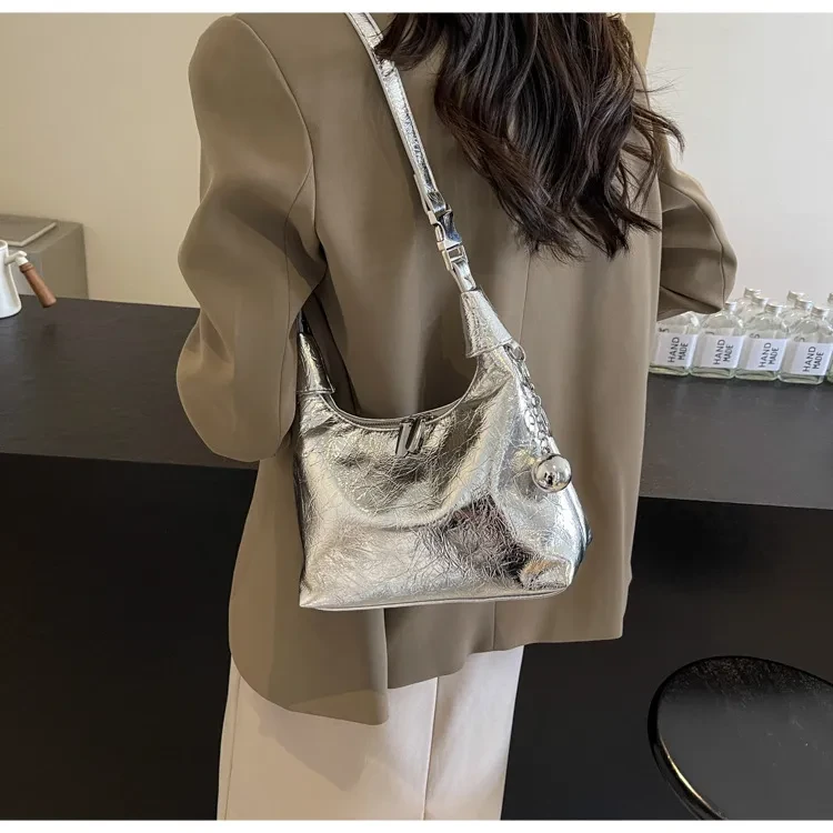 High-grade Light Luxury Glossy Dumpling Bag Casual