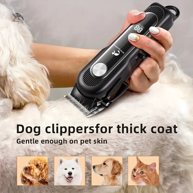 Professional Pet Grooming Kit - Quiet, Low-Noise Electric Dog Clipper Set with USB Rechargeable Battery, Easy Trimming for Pet Hair, Fur and Coat - Ideal for Home Use, Travel and Grooming Salon