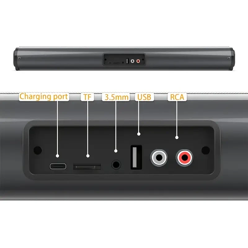 20W Wireless TV Sound Bar with Deep-Bass Subwoofer Enhanced Surround Sound