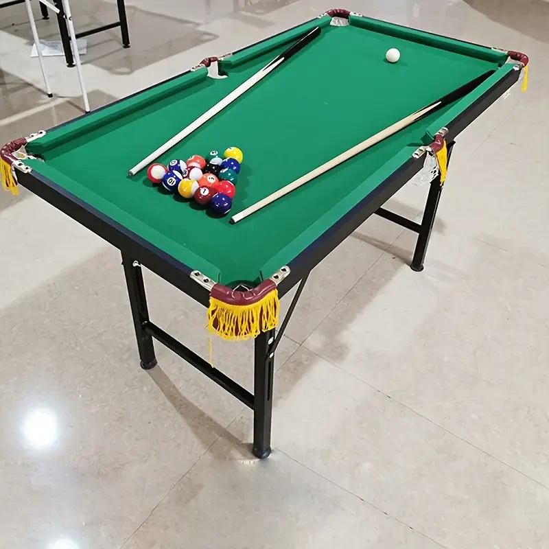 Adjustable Height Mini Pool Table Set  Folding Billiards Table with Iron Frame