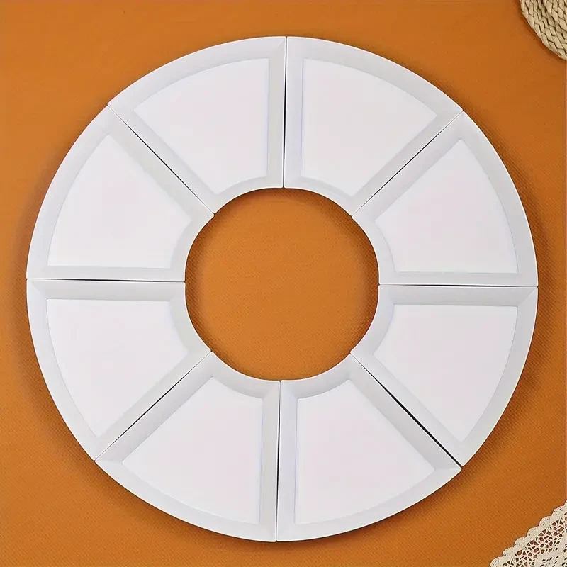 8-Piece White Flabellate Serving Plate Set