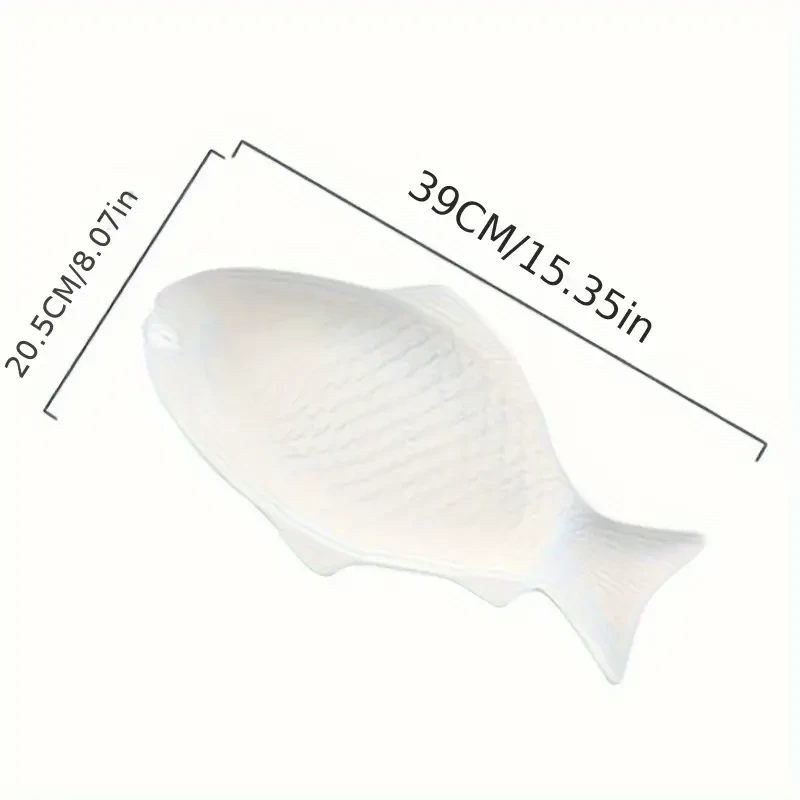 Elegant Ceramic Fish-Shaped Serving Plate