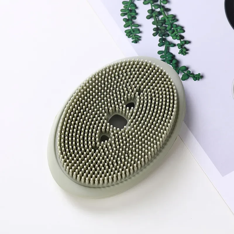 Double-Sided Silicone Soap Holder & Cleaning Brush