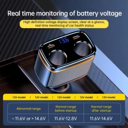 JaJaBor 45W PD Fast Car Charger with Dual USB Ports, Adjustable Angle, Smart Voltage Detection - Super-Fast Charging for Phones