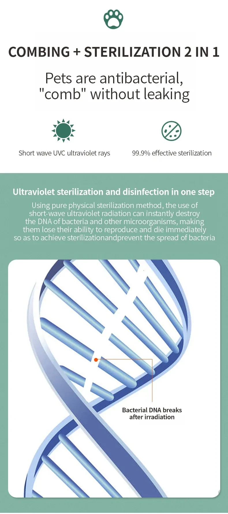 Pet Germicidal Sterilizing Comb