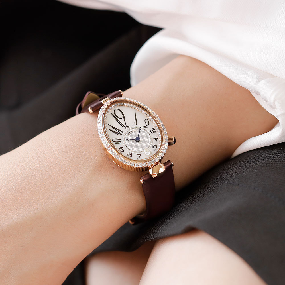 Drop Shape Retro Dignified Generous Style Oval Watch For Women