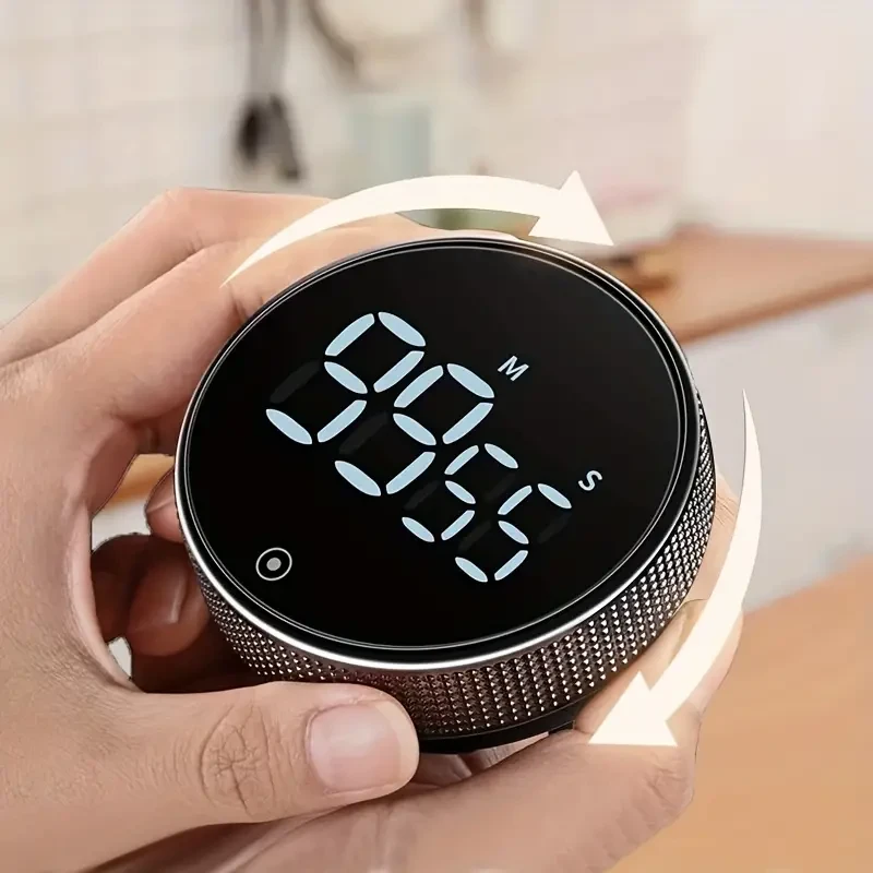 Stylish Circular Kitchen Timer - Rotating Time Management Tool for Cooking, Baking, Sports & More
