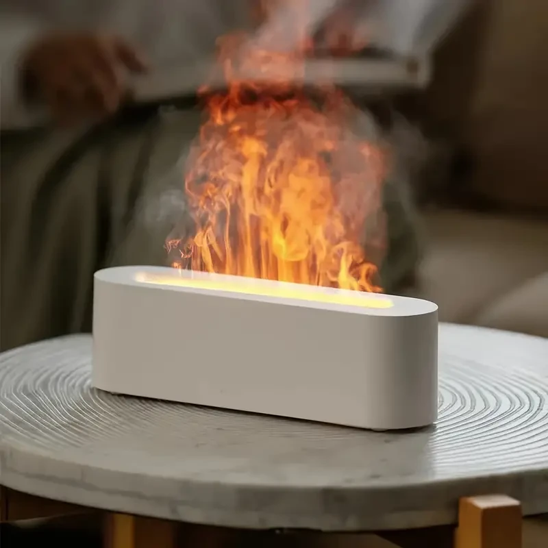 Set, Simulated Flame Humidifier With Colorful Atmosphere Light, 150ml Tank Capacity, USB Powered, 3D Fire Effect Humidifier