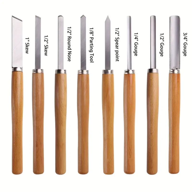 Extra Large Set Wood Lathe Chisel Set Steel Turning Tools High Speed Gouge Lathe Turning Tools Knives Woodturning Chisel Set For Beginner Hobby Crafts