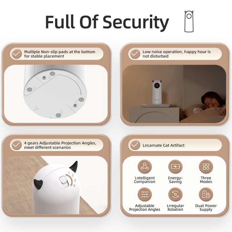 ROJECO Automatic Cat Toy Smart Interactive LED Laser for Cats and Dogs