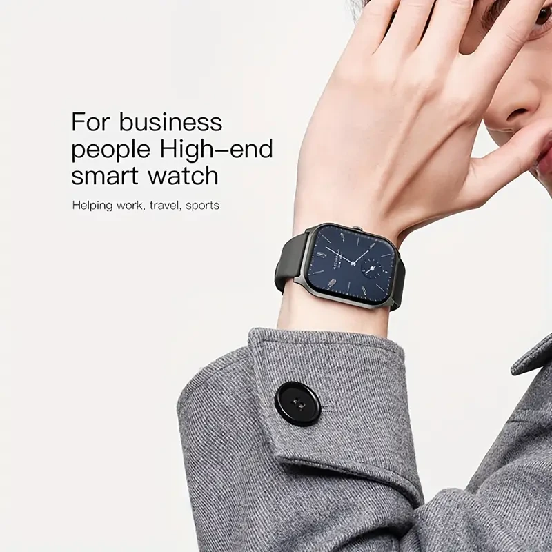 Smart Watch with 2.01 Inch Square Screen - Answer & Make Calls, Message Push, 100+ Sports Modes, Fitness Tracker, Pedometer, Music Control, Outdoor Smartwatch for Android and iOS