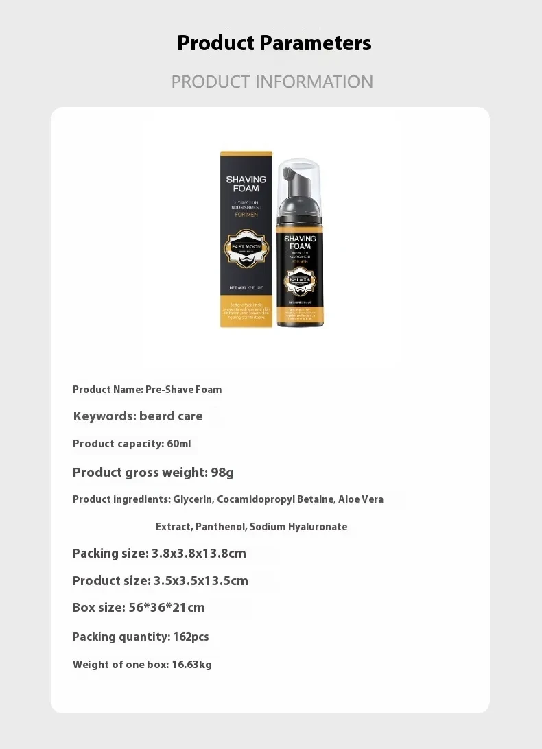 Men's Gentle Cleaning And Care Beard Moisturizing Foam