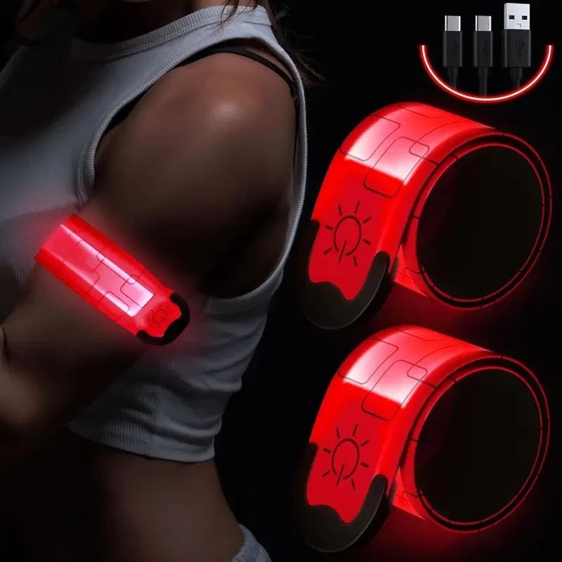 Rechargeable LED Armband for Running and Walking at Night (2 Pack)