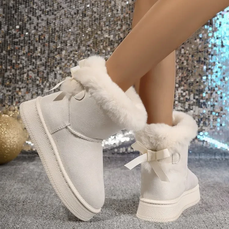 Winter Snow Boots With Bowknot Fashion