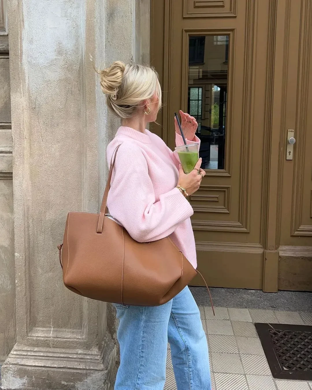 Sweet Crew Neck Pullover Sweater Winter Fashion Loose Long-sleeved Tops