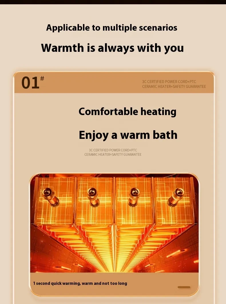Portable 3D Flame Effect Electric Heater Warmer, Warm Air Fan, Winter Room Radiator and Stove.