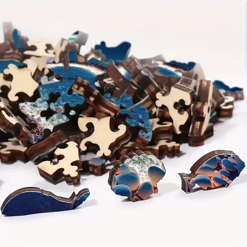 Irregular Animal-Shaped Wooden Puzzle for Adults Brain Teaser Gift