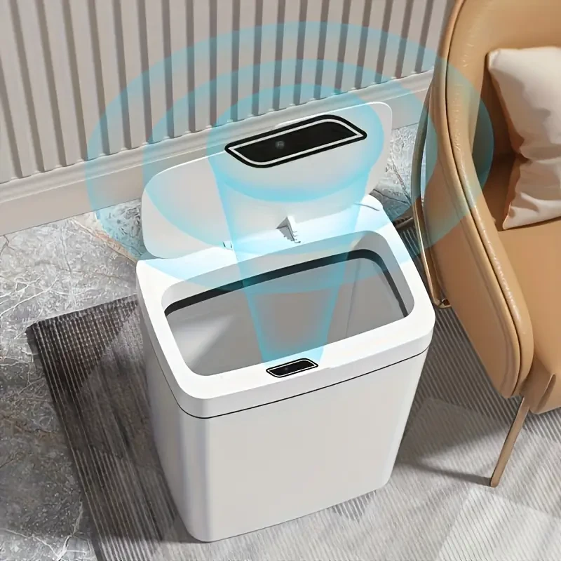 Smart Motion Sensor Trash Can with Odor Sealing - Multi-Purpose Plastic Waste Bin