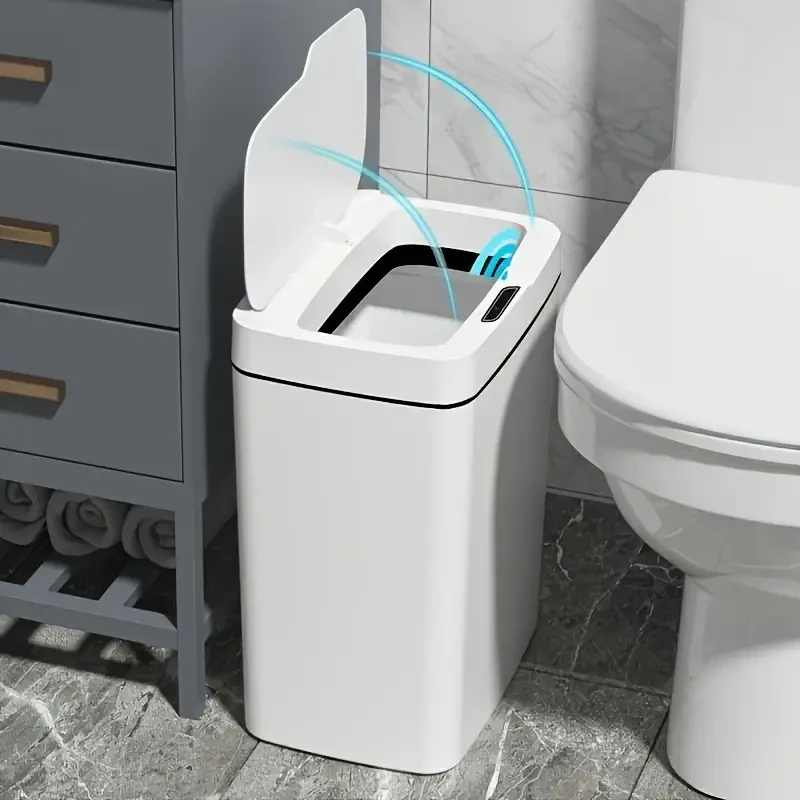 Smart Motion Sensor Trash Can with Odor Sealing - Multi-Purpose Plastic Waste Bin