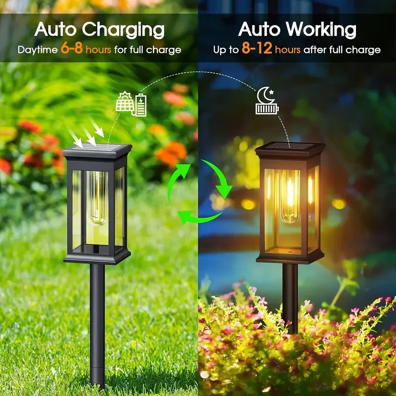 Solar LED Landscape Lights, Energy-Saving Touch Control Tungsten Style Lamp