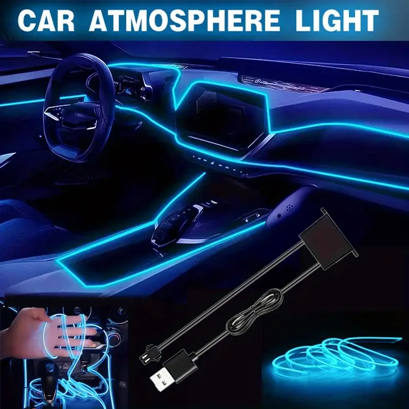Car Interior LED Neon Strip 5M Flexible Ambient Light