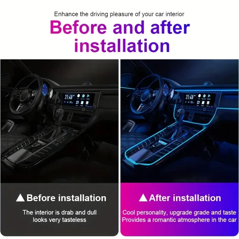 Car Interior LED Neon Strip 5M Flexible Ambient Light