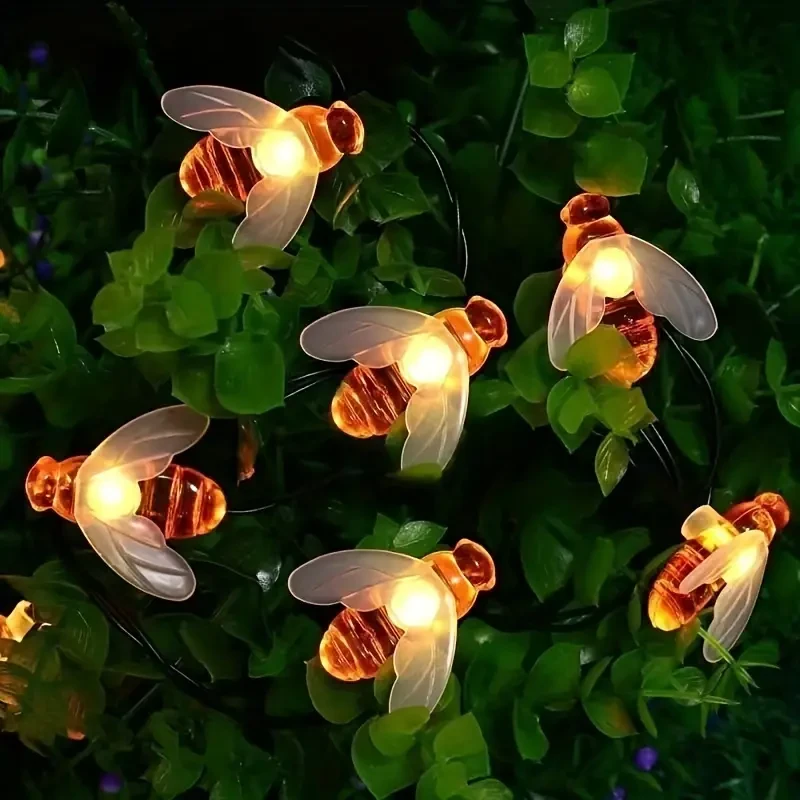 Solar Honey Bee String Lights  6.4m, 30 LED, 8 Modes