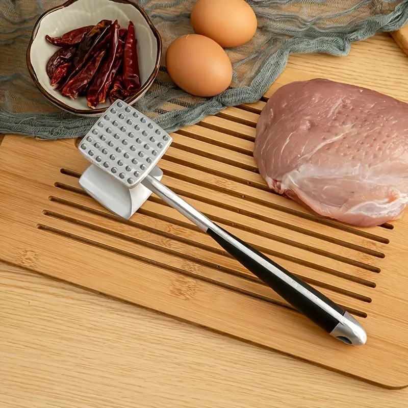 Dual-Sided Meat Tenderizer Mallet, Heavy Duty Metal Meat Hammer Meat Master Meat Pounder