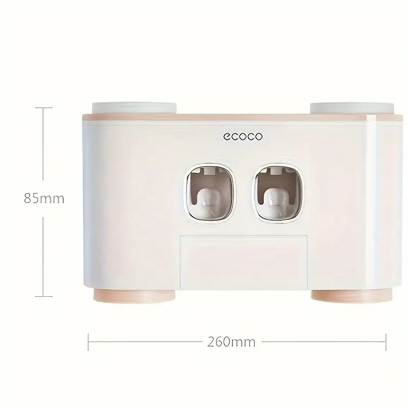 Toothbrush Holder Automatic Toothpaste Dispenser 4 Cup 5 Holder Set