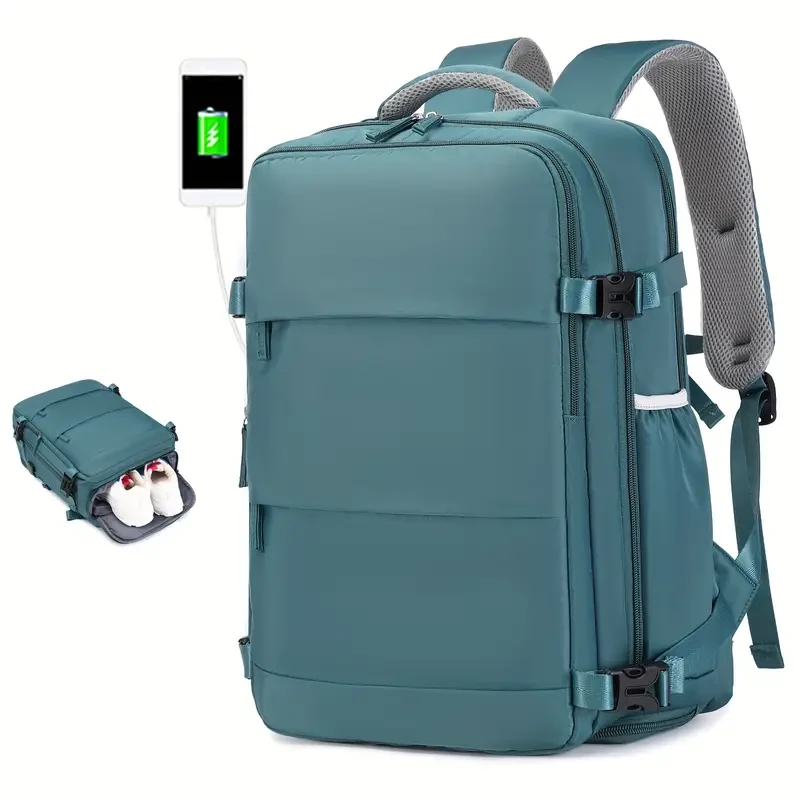 Men's Travel Backpack, Waterproof Computer Backpack, With Shoe Compartment, Computer Carry-on Backpack