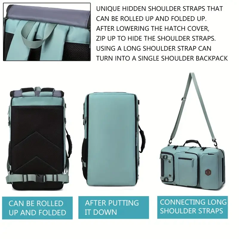 Men's Multi-Functional Trekking Backpack with Adjustable Straps and Shoe Storage - Waterproof and Durable Outdoor Knapsack