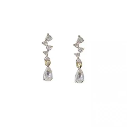 Korean French Broken Diamond Water Drop Pendant