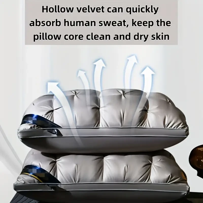 1pc 48x74cm Deep Sleep Neck Support Pillow Non-Collapsing High Pillow for Sleeping
