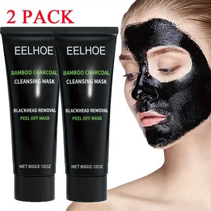 2 Packs of 60g/2.11oz Bamboo Charcoal Deep Cleansing Mask for All Skin Types - Gentle, Non-Irritating, Soothing Facial Care for a Radiant Complexion