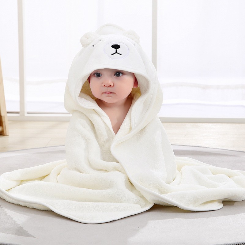 Cartoon Animal Baby Bath Towels Soft Newborn Hooded Towel Blanket, Toddler Bathrobe