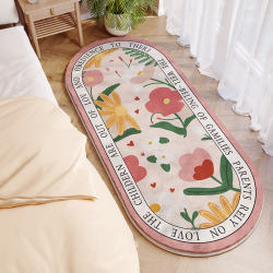 Oval Rug Living Room Bedroom Plush Thickening