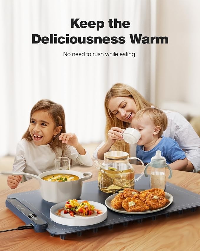 iTRUSOU Electric Food Warming Mat - 3-Setting Full-Surface Tray