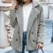 Womens Loose Lapel Fluffy Coat Button Jacket Cardigan for Winter